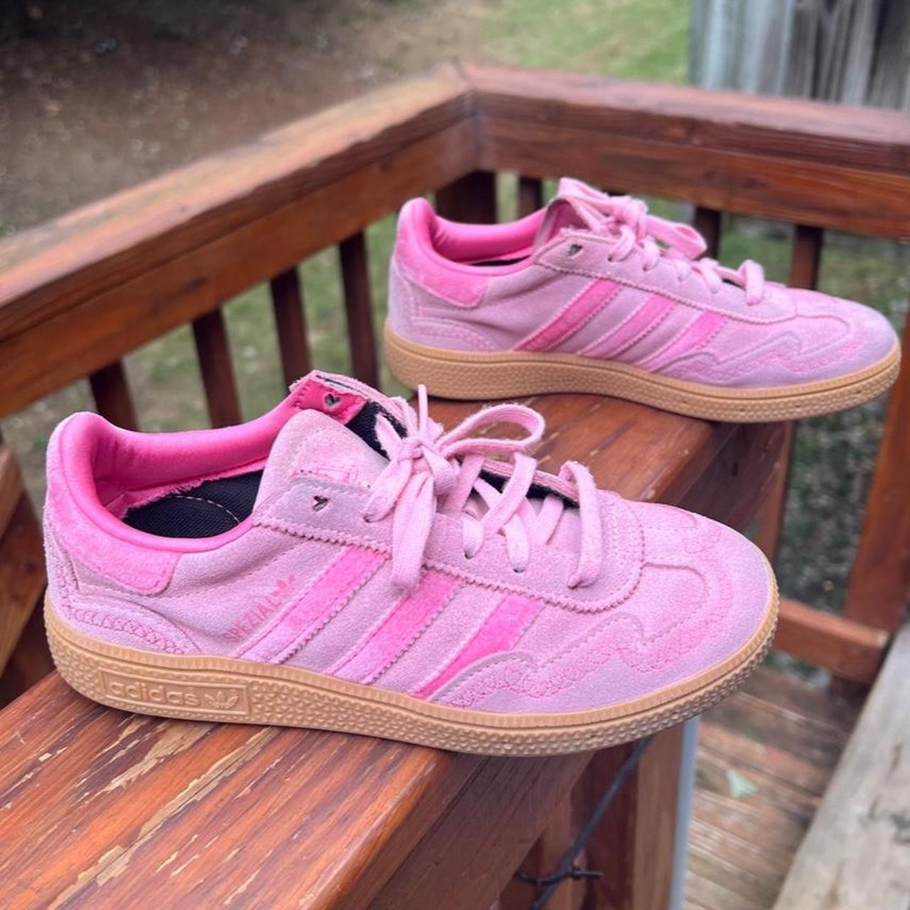 Adidas Originals Youth 2 Spezial Pink Suede Velvet Heart Soccer casual sneakers